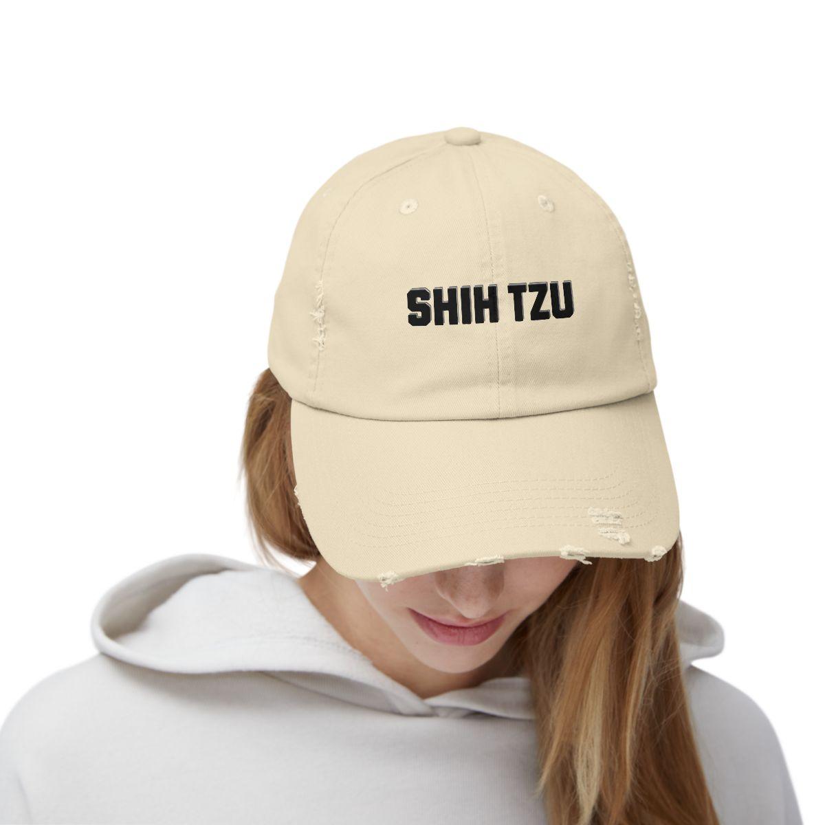 Shih Tzu Lover Distressed Hat – Adjustable Cotton Twill Cap