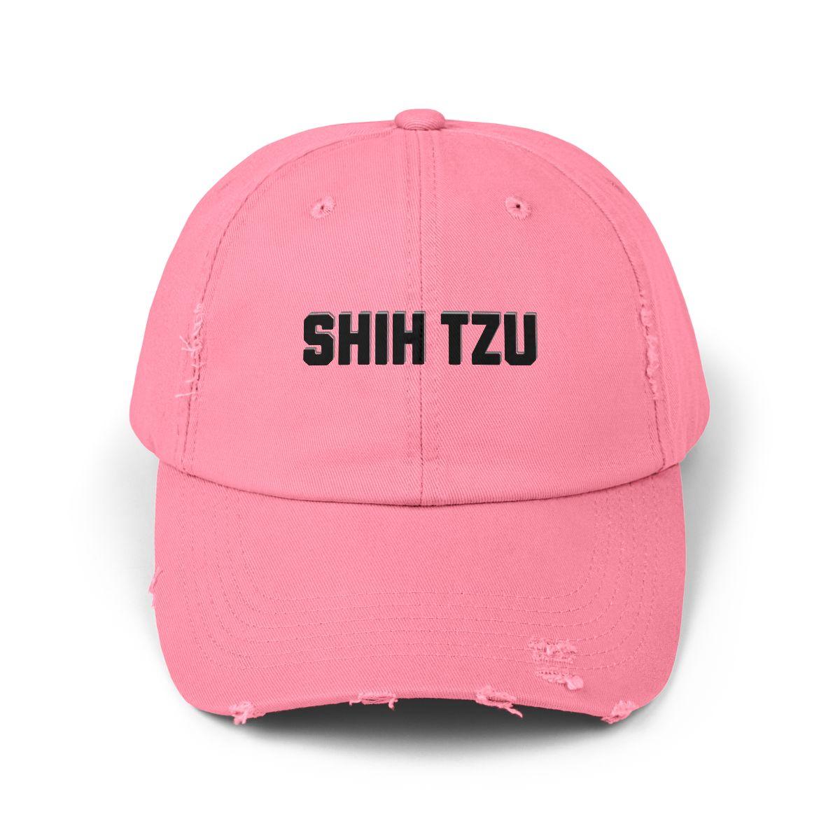 Shih Tzu Lover Distressed Hat – Adjustable Cotton Twill Cap